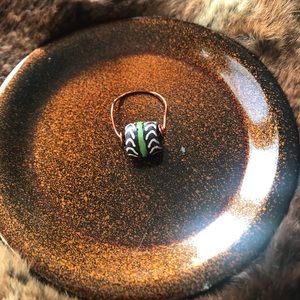 Handmade African glass beaded ring